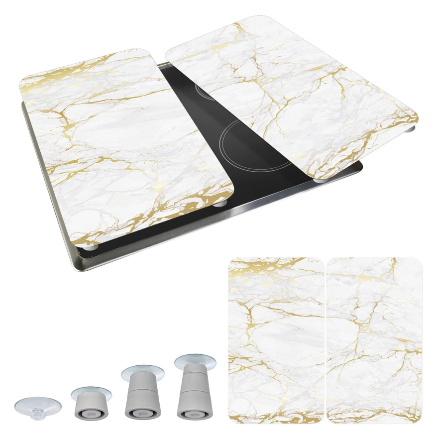 WENKO 53901100 - Afdekking voor kookplaat 30x52 cm wit/grijs/transparant