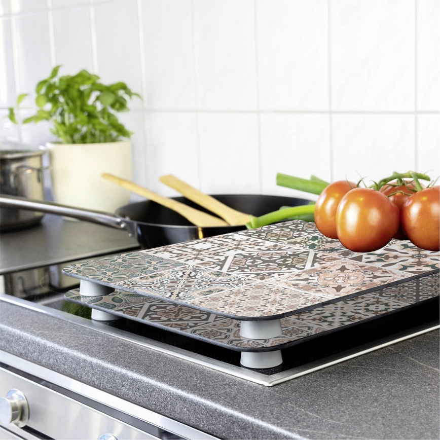 WENKO 53904100 - Couvercle de plaque de cuisson 30x52 cm multicolore/gris/transparent