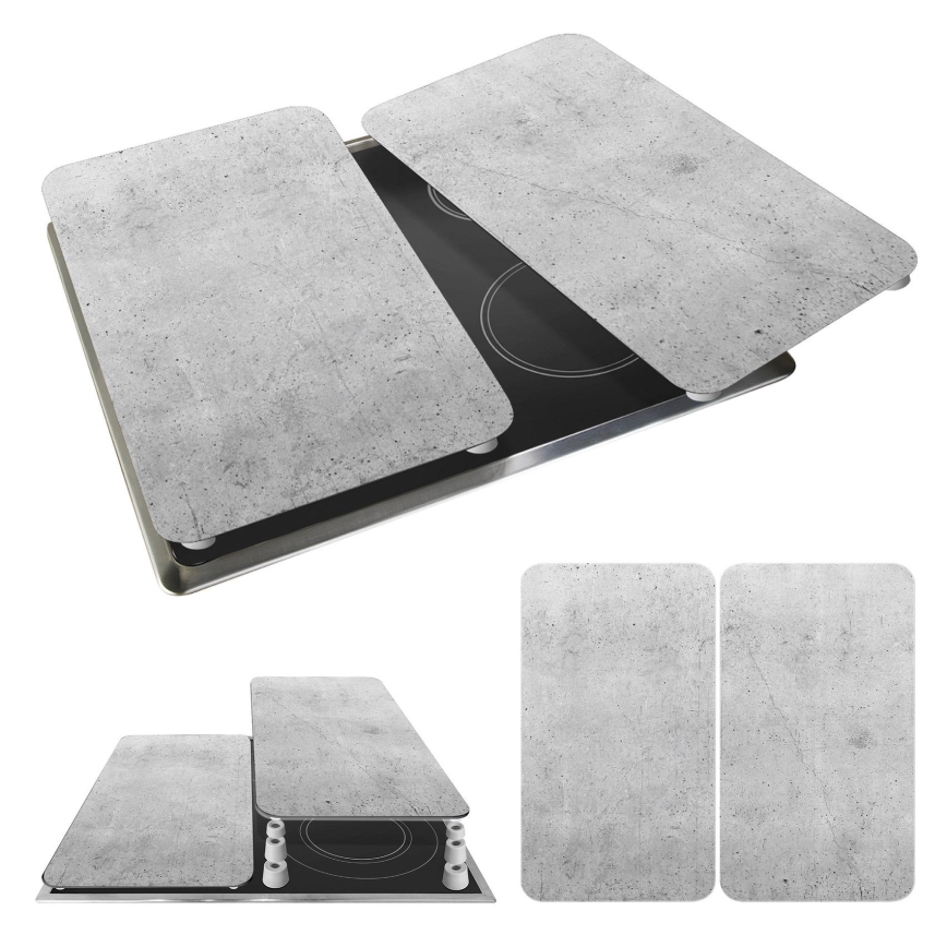 WENKO 53906100 - Afdekplaat voor kookplaat 30x52 cm grijs/helder