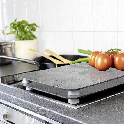 WENKO 53906100 - Afdekplaat voor kookplaat 30x52 cm grijs/helder