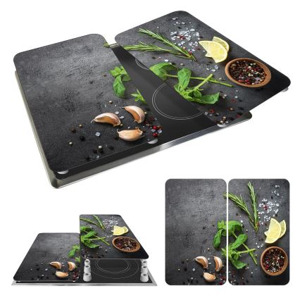 WENKO 53907100 - Afdekplaat voor kookplaat 30x52 cm veelkleurig/grijs/transparant