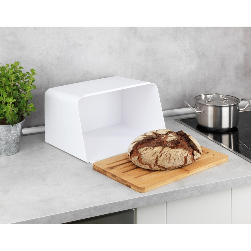 WENKO 54099100 - Broodtrommel KUBO 35x26,5 cm wit/bruin