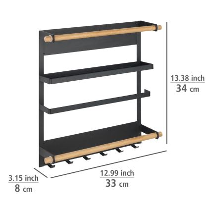 WENKO 54114100 - Organizer MAGNA 33x34 cm zwart/bruin