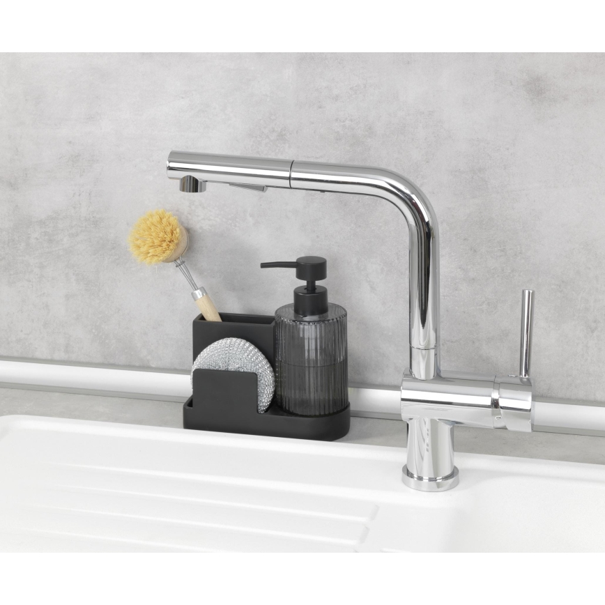 WENKO 54654100 - Organisateur PINA 16x17 cm noir