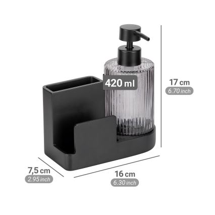 WENKO 54654100 - Organizer PINA 16x17 cm zwart