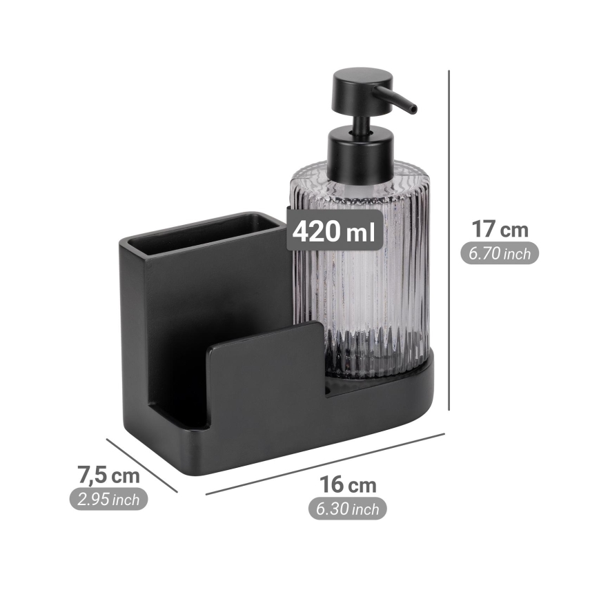 WENKO 54654100 - Organizer PINA 16x17 cm zwart