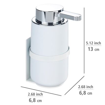 WENKO 54655100 - Zeepdispenser WOYA 250 ml wit/hoogglans chroom
