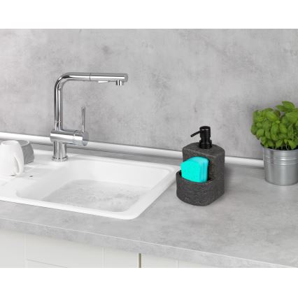 WENKO 54667100 - Zeepdispenser FESTIVAL 10,5x18 cm zwart