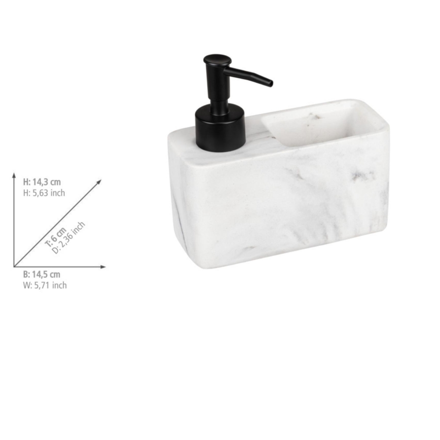 WENKO 54668100 - Zeepdispenser RESA 14,5x14,3 cm wit/zwart
