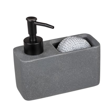 WENKO 54669100 - Distributeur de savon RESA 14,5x14,3 cm gris/noir