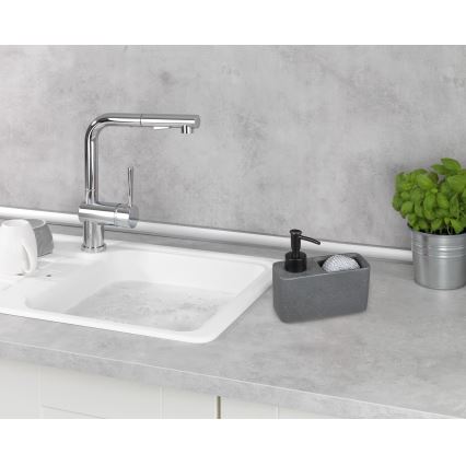 WENKO 54669100 - Distributeur de savon RESA 14,5x14,3 cm gris/noir