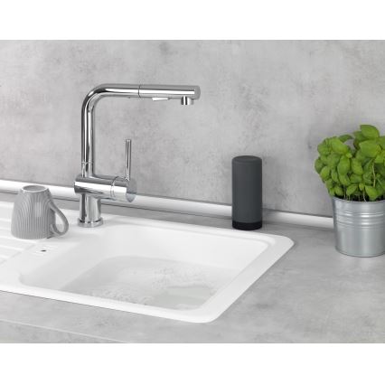 WENKO 54680100 - Distributeur EASY SQUEEZ-E 6x14 cm gris/noir