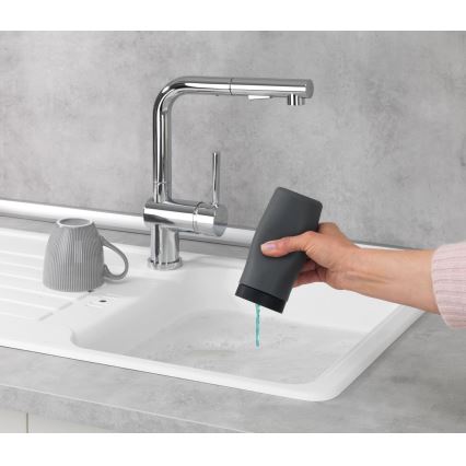 WENKO 54680100 - Distributeur EASY SQUEEZ-E 6x14 cm gris/noir