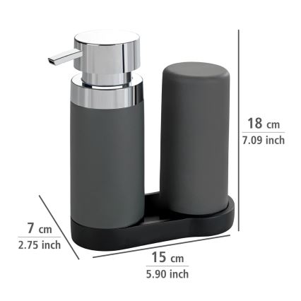 WENKO 54735100 - Schoonmaakstation EASY SQUEEZ-E 15x18 cm grijs/grijs