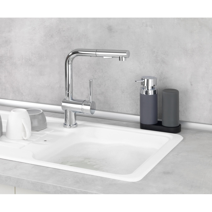 WENKO 54735100 - Station de lavage EASY SQUEEZ-E 15x18 cm gris/gris