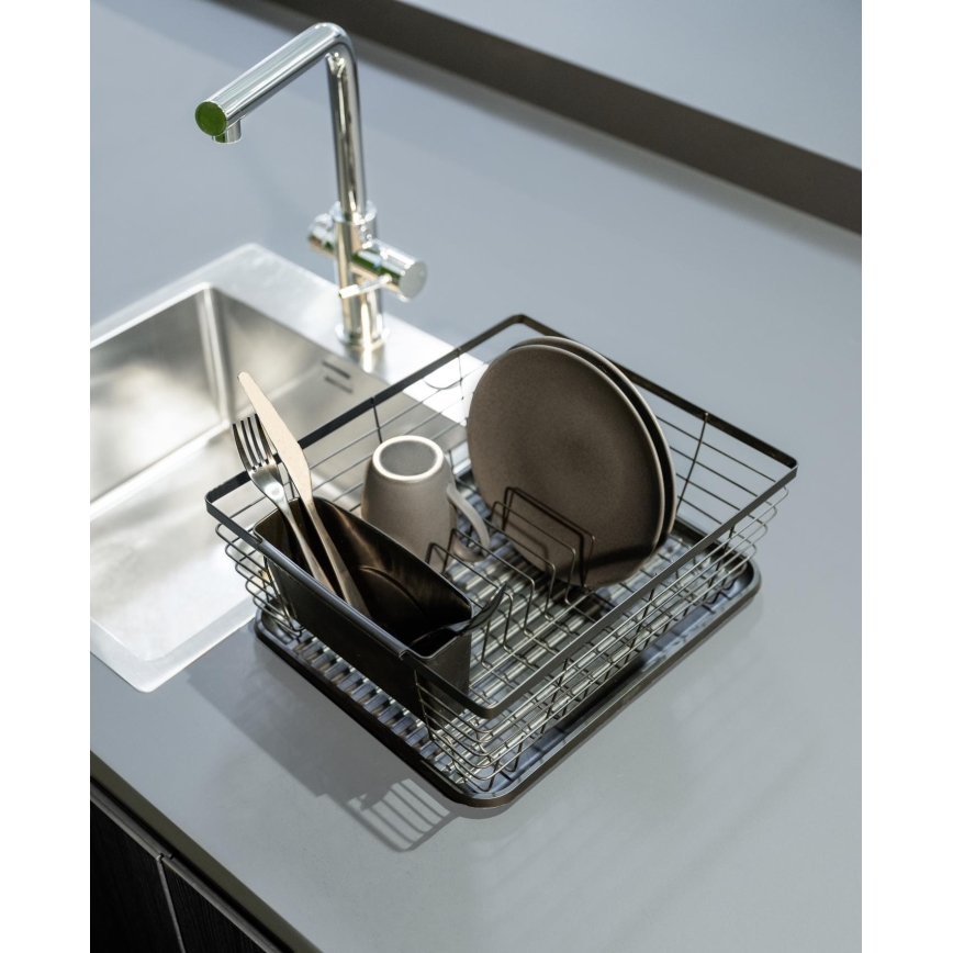 WENKO 54766100 - Égouttoir à vaisselle BLACK OUTDOOR KITCHEN 36 x 30 cm noir/noir