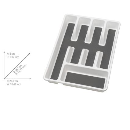 WENKO 54788100 - Range-couverts 26,5x36,5 cm blanc/gris