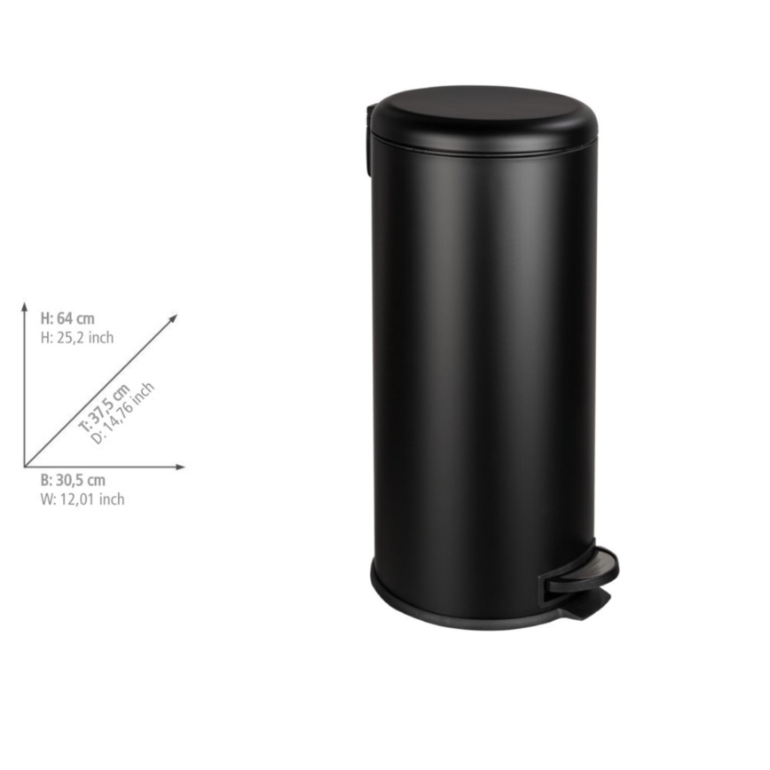 WENKO 54915100 - Corbeille LEMAN 30,5 x 64 cm noire