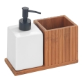 WENKO 54944100 - Distributeur de savon MERA 18,5x17 cm marron