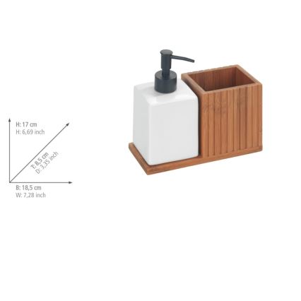 WENKO 54944100 - Distributeur de savon MERA 18,5x17 cm marron