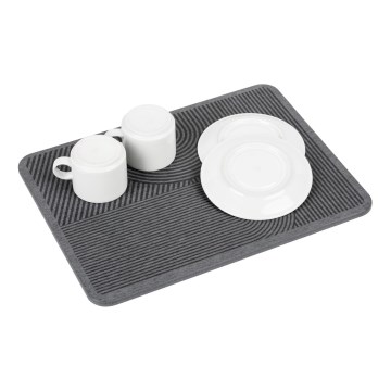 WENKO 54955100 - Tapis d'égouttage DAMON 40x30 cm en diatomite, gris