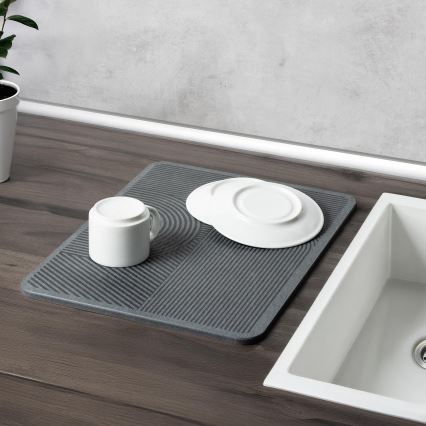 WENKO 54955100 - Tapis d'égouttage DAMON 40x30 cm en diatomite, gris