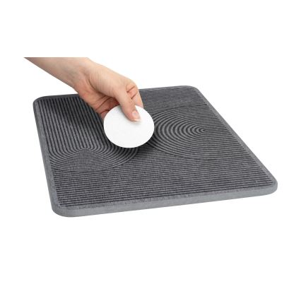 WENKO 54955100 - Tapis d'égouttage DAMON 40x30 cm en diatomite, gris