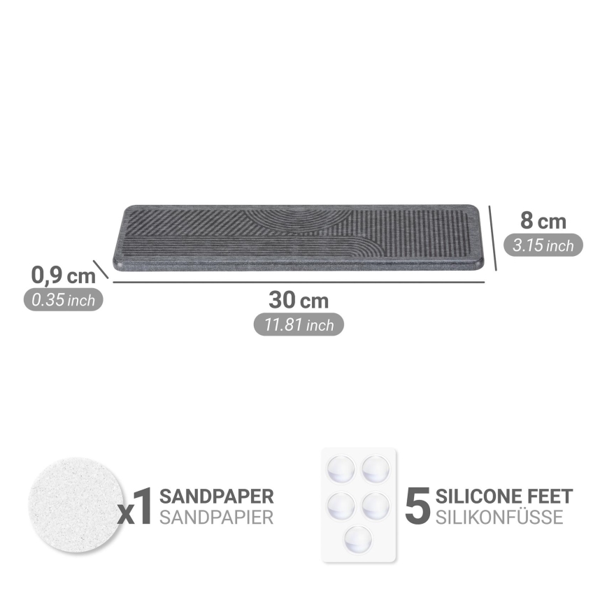 WENKO 54957100 - Bac d'égouttement DAMON 30x8 cm gris