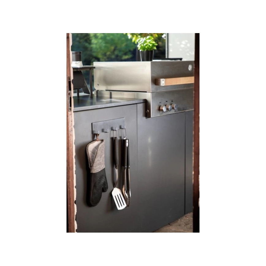 WENKO 55014100-Haak BLACK OUTDOOR KITCHEN 30x6,5 cm zwart