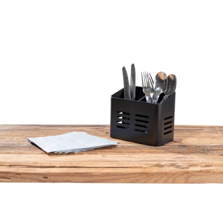 WENKO 55024100-Bestekmand BLACK OUTDOOR KITCHEN 16x13,5 cm zwart