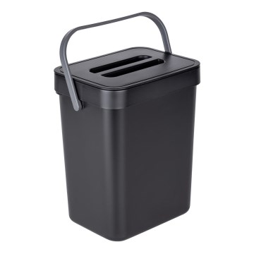 WENKO 55027100 - Poubelle BLACK OUTDOOR KITCHEN 19x24 cm noir/gris/transparent