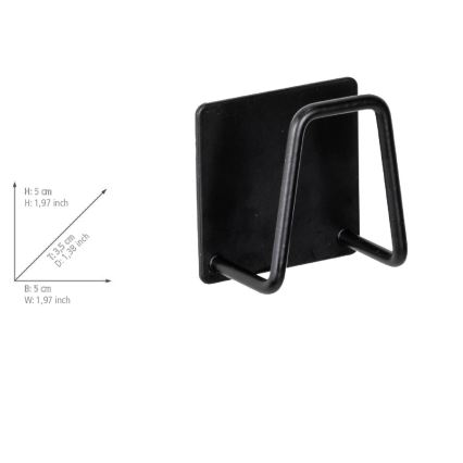 WENKO 55071100 - Houder BLACK OUTDOOR KITCHEN 5x5 cm RVS/zwart