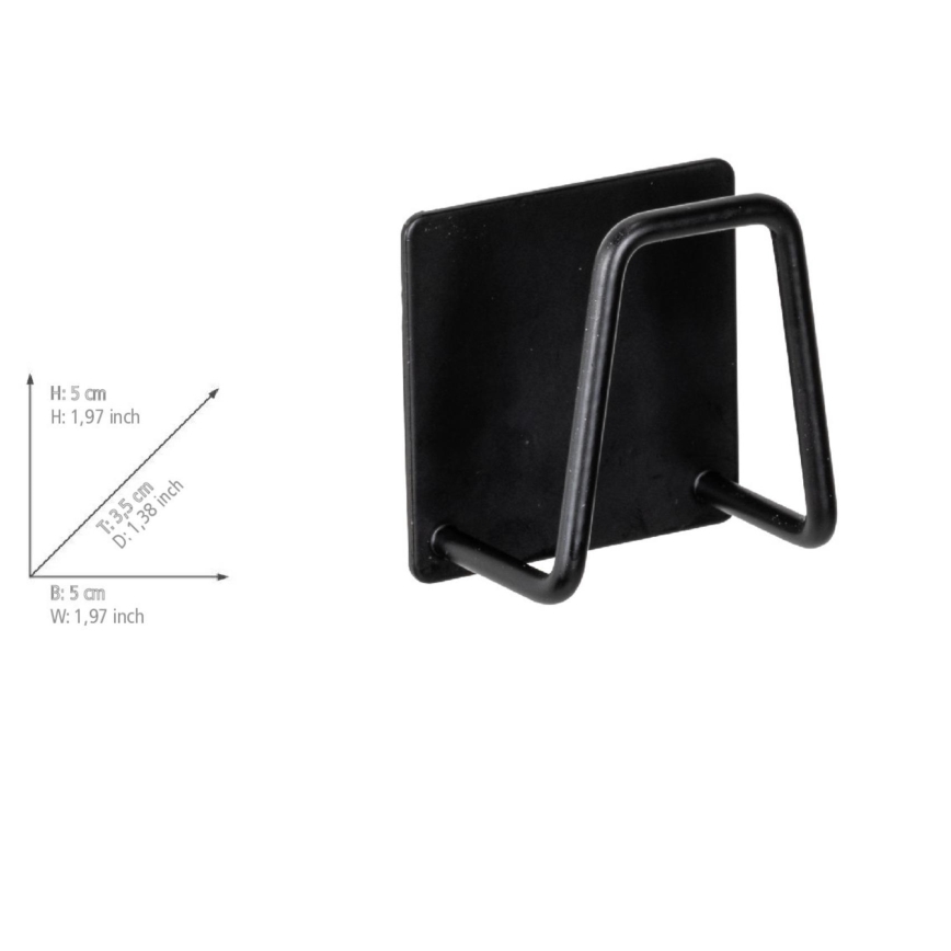 WENKO 55071100 - Houder BLACK OUTDOOR KITCHEN 5x5 cm RVS/zwart