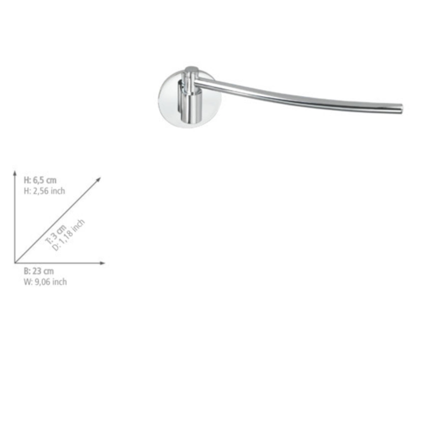 WENKO 5639100 - Support pour essuie-tout TURBO-LOC KÜCHE 23x6,5 cm inox/argenté