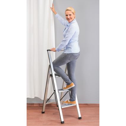 WENKO 601011100 - Escabeau ALU-DESIGN 44x101 cm argent/noir