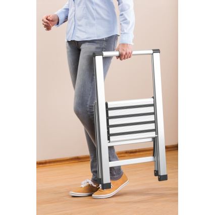 WENKO 601011100 - Escabeau ALU-DESIGN 44x101 cm argent/noir