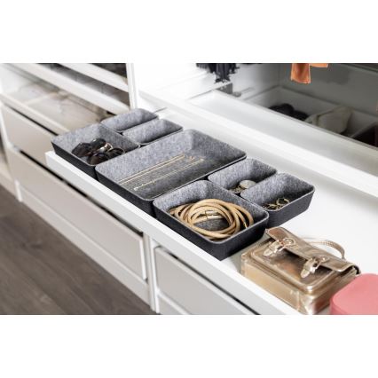 WENKO 64502100 - Organisateur de tiroir FELT 28,5x20 cm gris