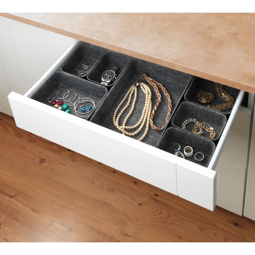 WENKO 64502100 - Organisateur de tiroir FELT 28,5x20 cm gris