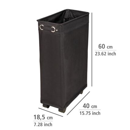 WENKO 69737800 - Linnenmand CORNO 18,5x60 cm zwart