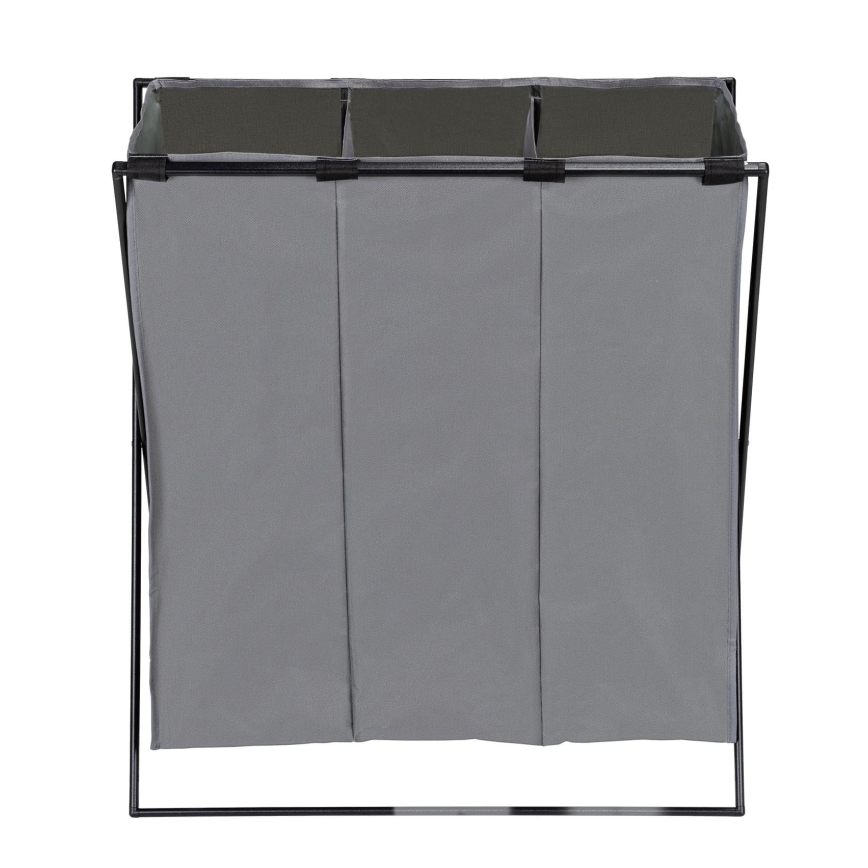 WENKO 71297800 - Panier à linge TRIO 69 x 76 cm gris/noir