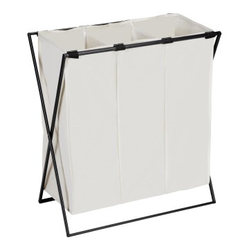 WENKO 71298800 - Panier à linge TRIO 69x76 cm crème/noir