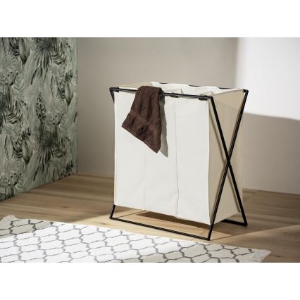 WENKO 71298800 - Wasmand TRIO 69x76 cm crème/zwart
