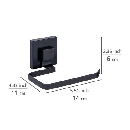 WENKO 71447800 - Porte-rouleau de papier toilette VACUUM-LOC QUADRO ED 14x11 cm noir