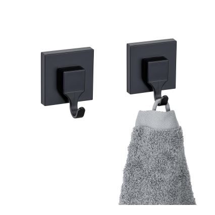 WENKO 71448800 - Crochet VACUUM-LOC QUADRO ED 6x7 cm noir