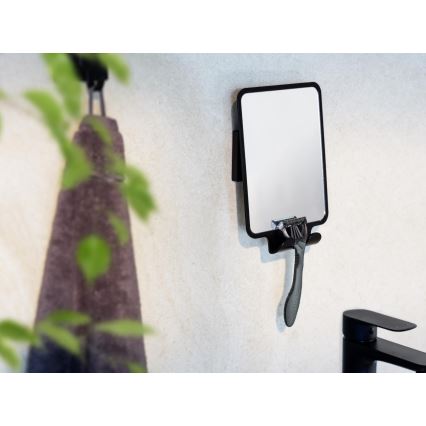 WENKO 71449800 - Miroir VACUUM-LOC QUADRO ED 14x19,5 cm noir