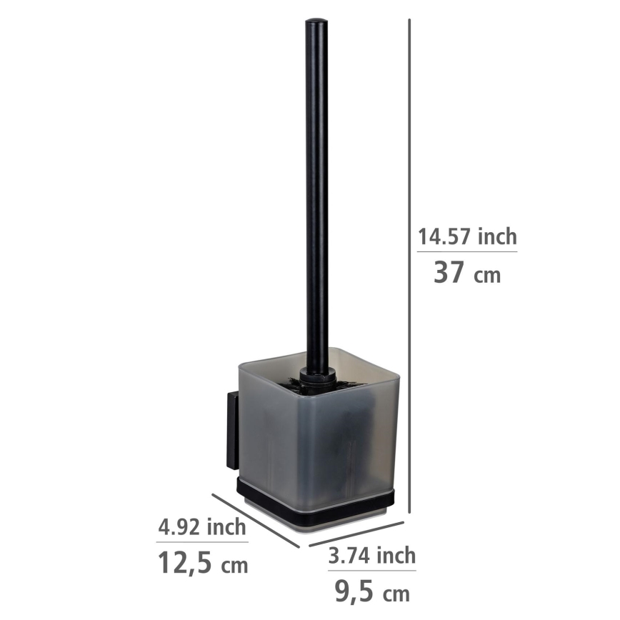 WENKO 71450800 - WC-set VACUUM-LOC QUADRO ED 9,5x37 cm zwart