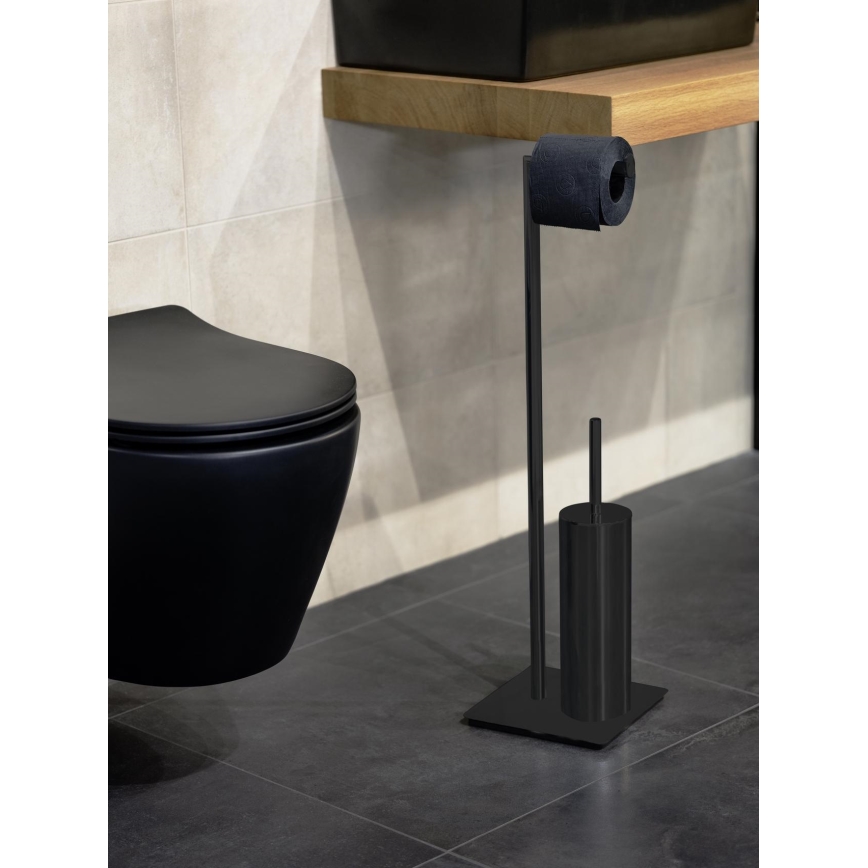 WENKO 71556800 - Ensemble WC RECCO 20x71,5 cm noir