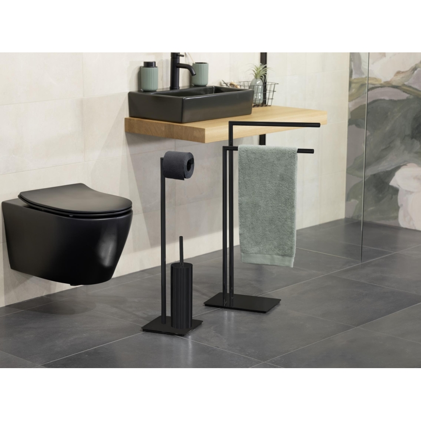 WENKO 71556800 - Ensemble WC RECCO 20x71,5 cm noir