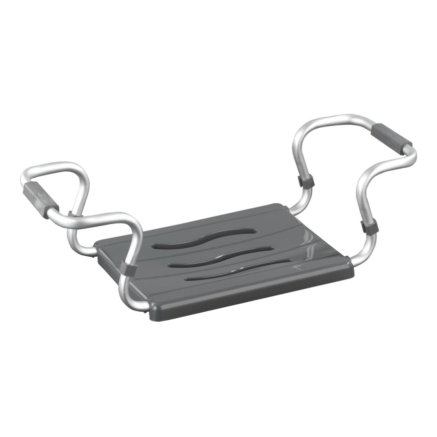 WENKO 73392500-Siège de sécurité pour salle de bains 26x18 cm argenté/anthracite