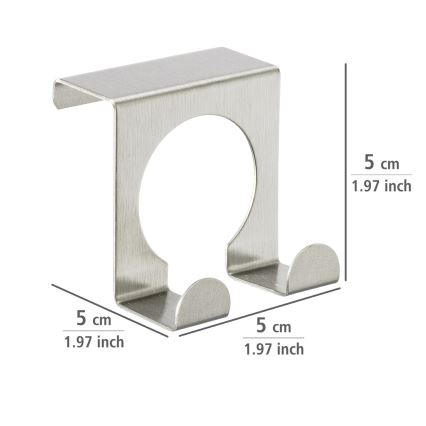 WENKO 8411100 - Haak 5 x 5 cm, roestvrij staal/zilverkleurig